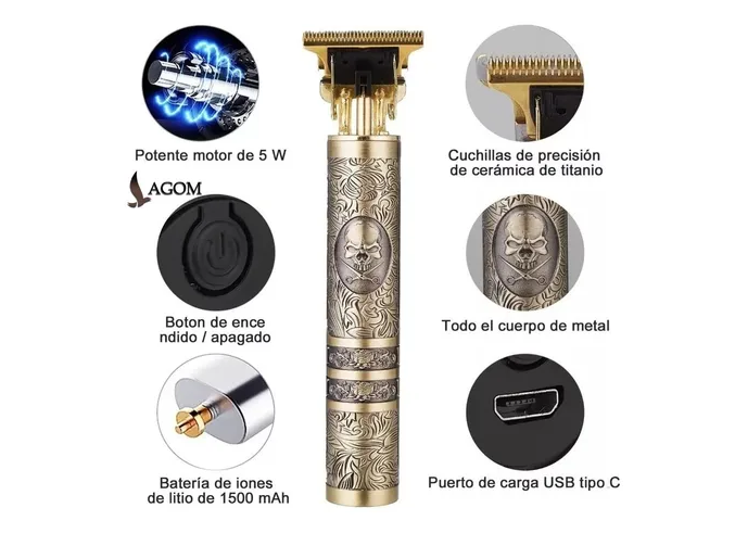 Foto 3 pulgar | Xtellar Rasuradora Eléctrica Quanna Profesional, Recortadora De Barba Y Cabello, Afeitadora De Cráneo, Recarga