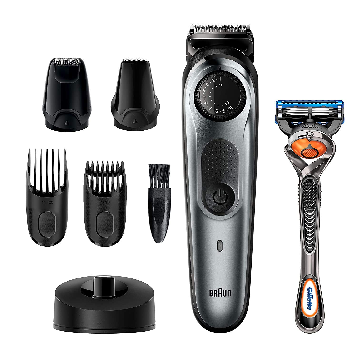Foto 1 | Recortadora Braun Con Detalles De Barba, Inalámbrica, Recargable, Plateada - Venta Internacional.