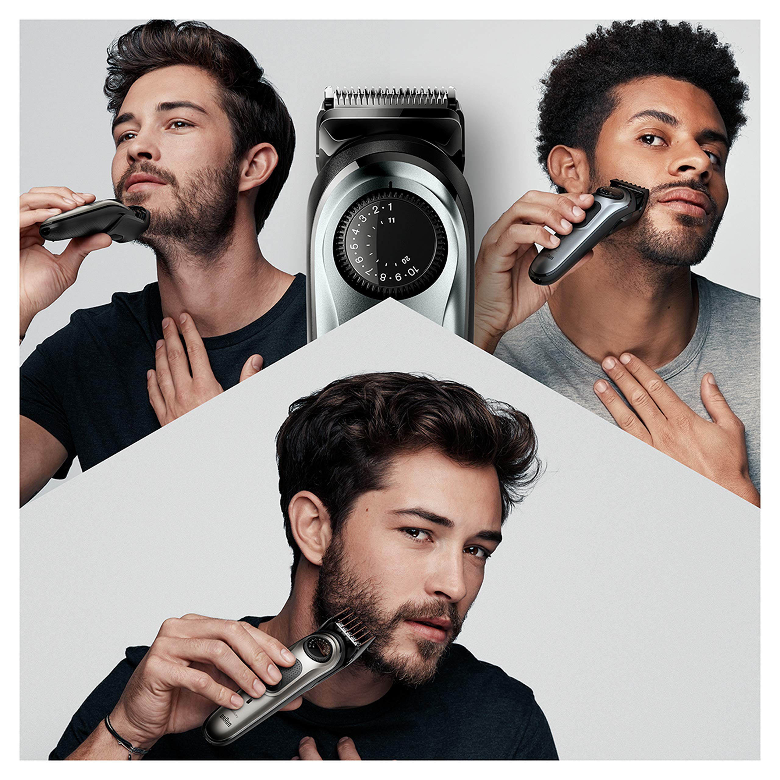 Foto 2 | Recortadora Braun Con Detalles De Barba, Inalámbrica, Recargable, Plateada - Venta Internacional.
