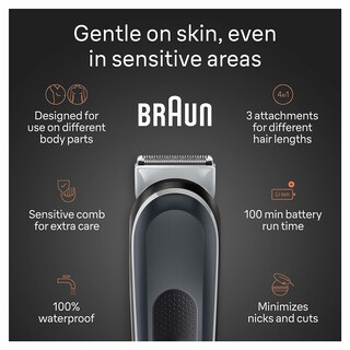 Foto 3 | Peluquería Corporal Braun Bg5340 Para Hombre Con Tecnología Skinshield - Venta Internacional.