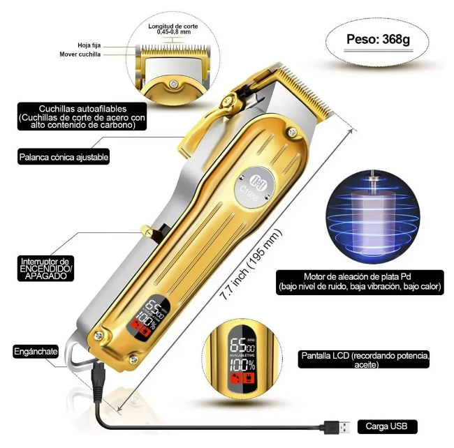 Foto 5 pulgar | Xtellar Cortadora De Cabello Y Barba Inalámbrica Profesional: Máquina De Afeitado Aspiracional Para Hombres De Estilo