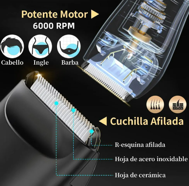 Foto 4 pulgar | Xtellar Rasuradora Eléctrica, Portátil Y Recargable, Con Kit Cortadora De Cabello Para Cuerpo Y Barba