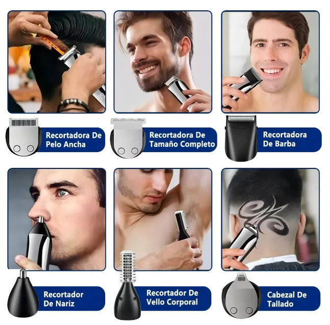 Foto 4 pulgar | Kit Xtellar Rasuradora Eléctrica Multifuncional Para Hombre, Color Plateado - Autonomía Y Precisión Para Un Corte Úni