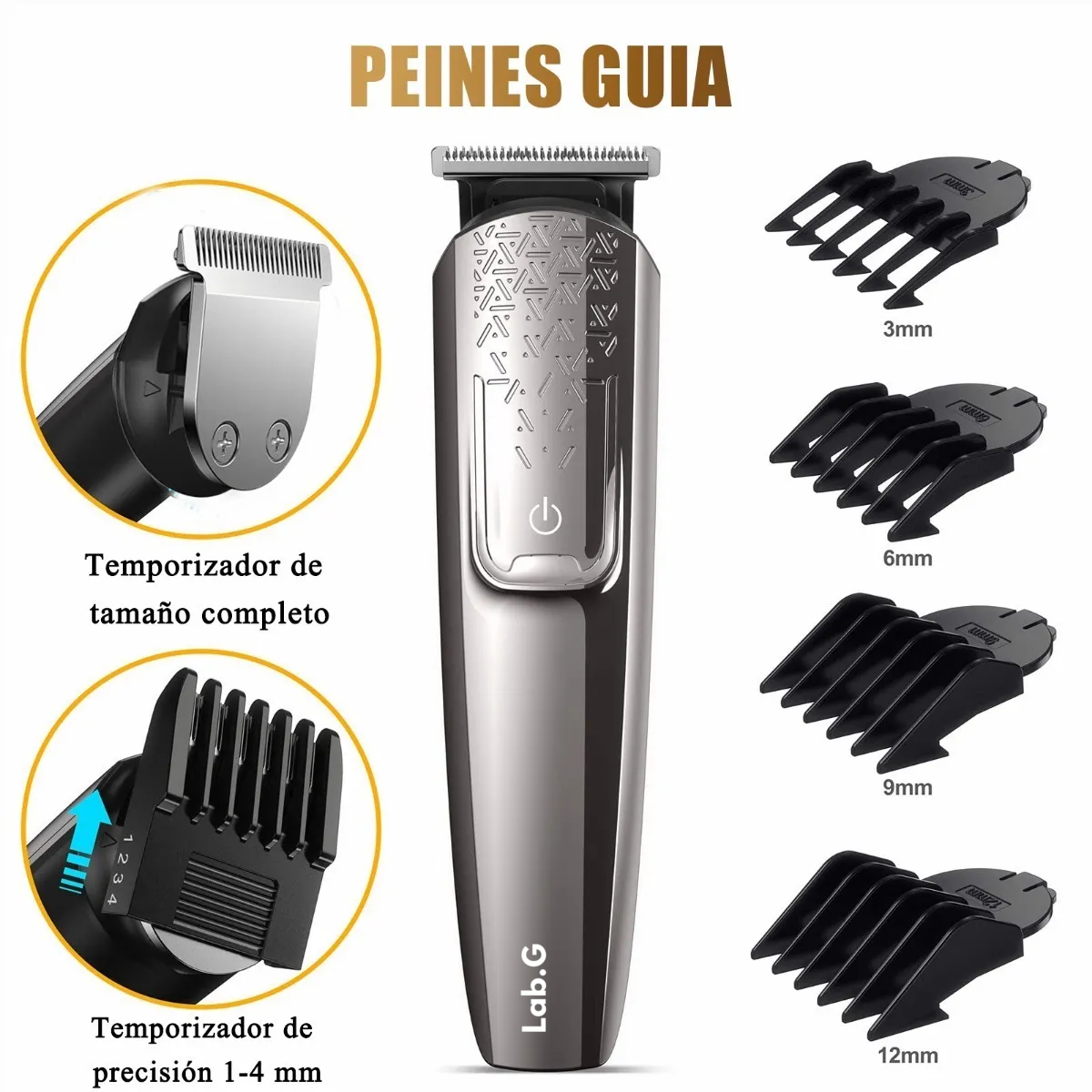 Foto 5 pulgar | Cortapelo Hombre 12 En 1 Afeitador Eléctrica Recortadora Barba Lab.g Multicolor