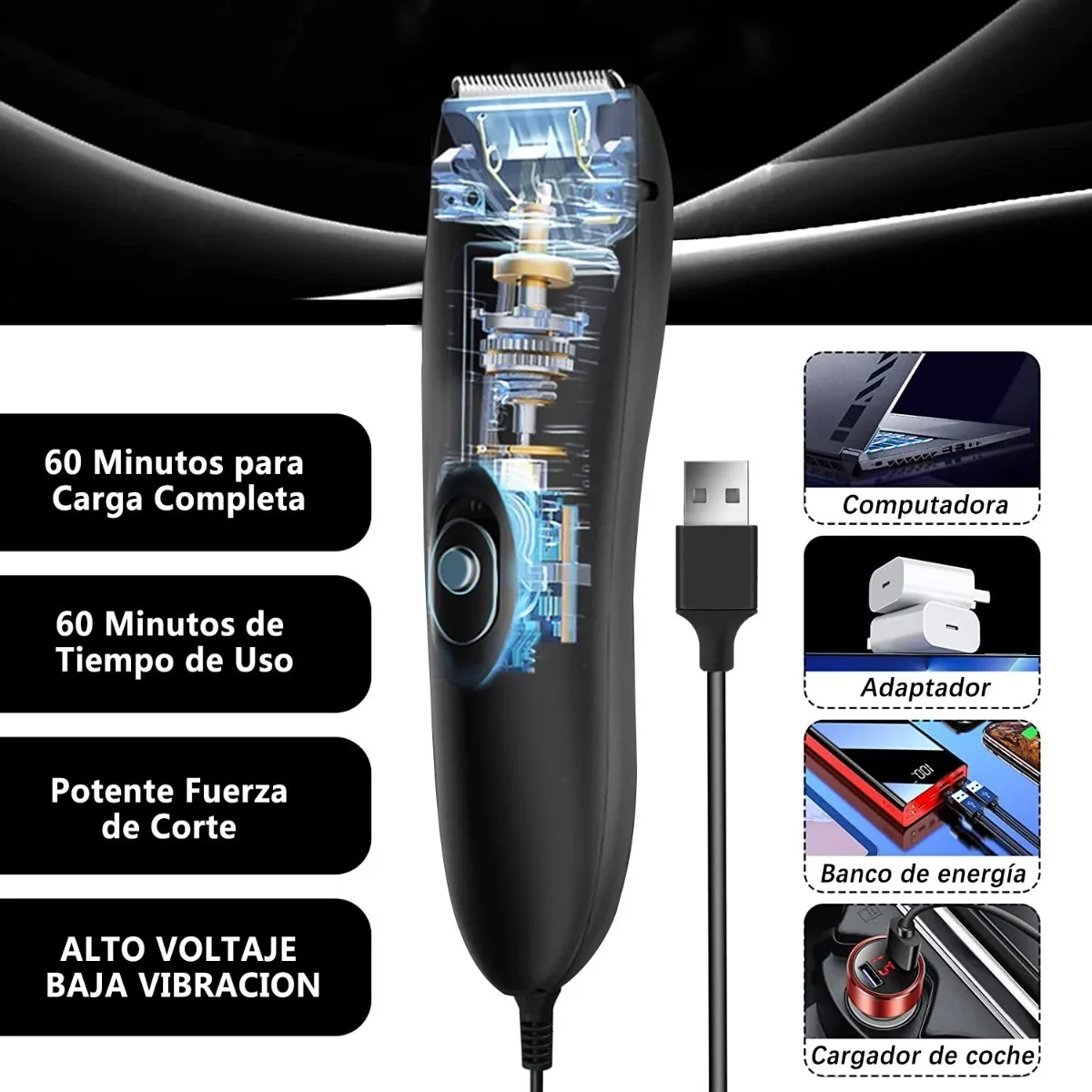 Foto 3 pulgar | Rasuradora Eléctrica Corporal Zonas Intimas  Negro