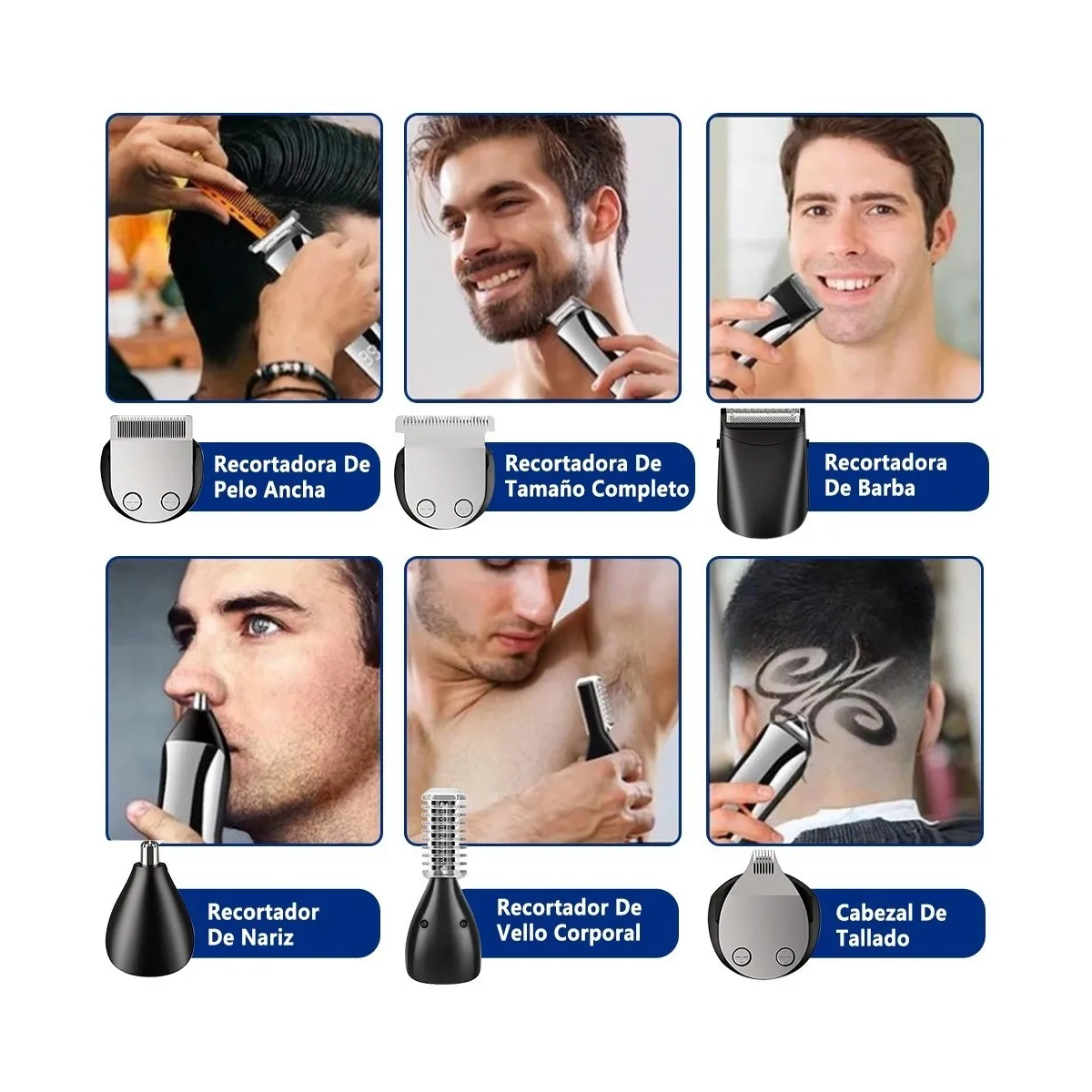 Foto 3 pulgar | Rasuradora Eléctrica Afeitadora Kit De Barba Hombre 13 En 1 Gris