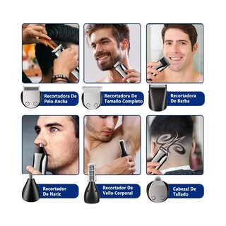 Foto 2 | Rasuradora Eléctrica Afeitadora Kit De Barba Hombre 13 En 1 Gris