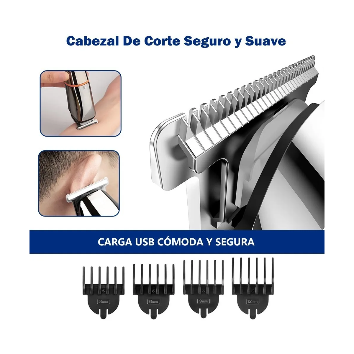 Foto 4 pulgar | Rasuradora Eléctrica Afeitadora Kit De Barba Hombre 13 En 1 Gris