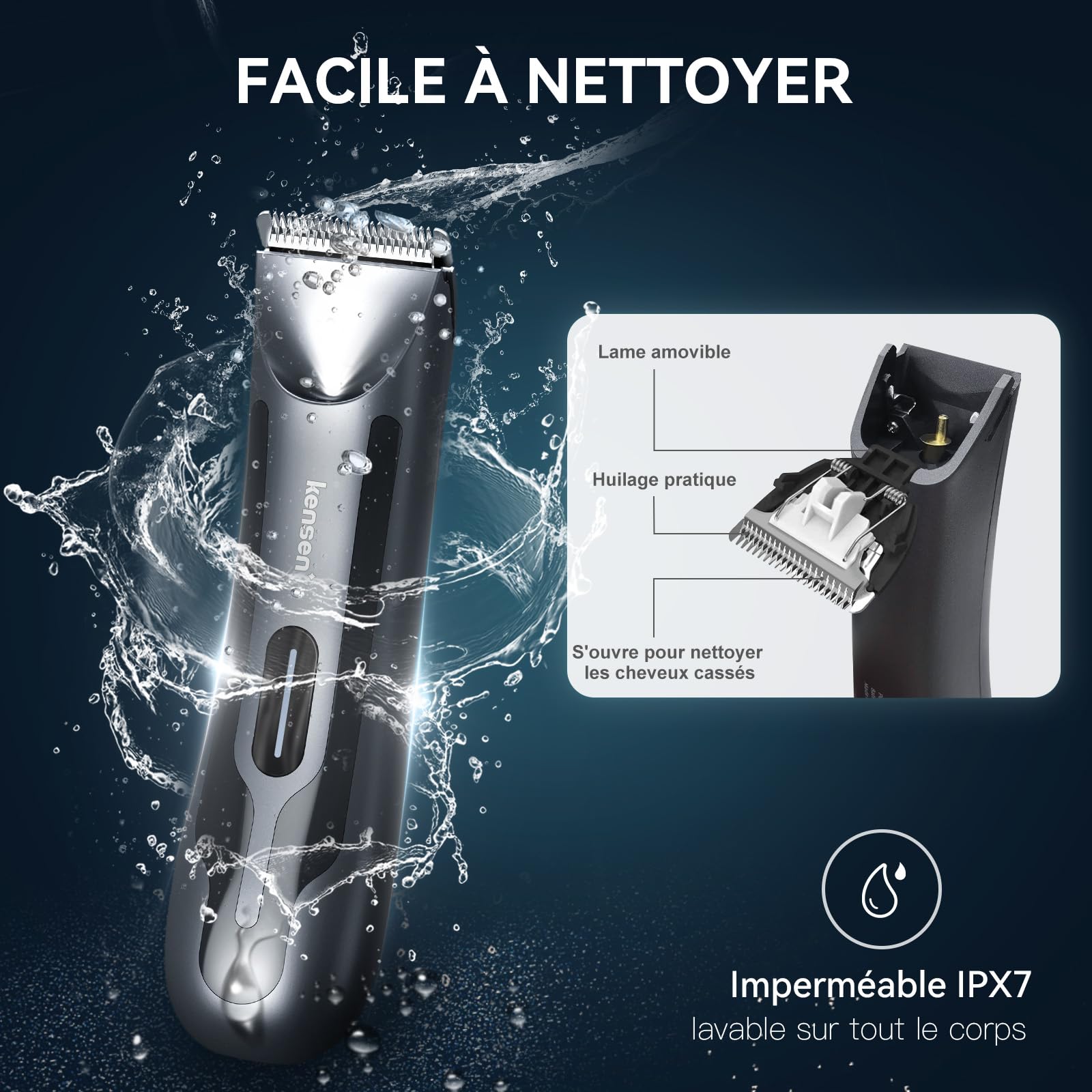 Foto 7 pulgar | Recortadora De Vello Corporal Kensen, Recortadora De Ingles Eléctrica Para Hombre - Venta Internacional.