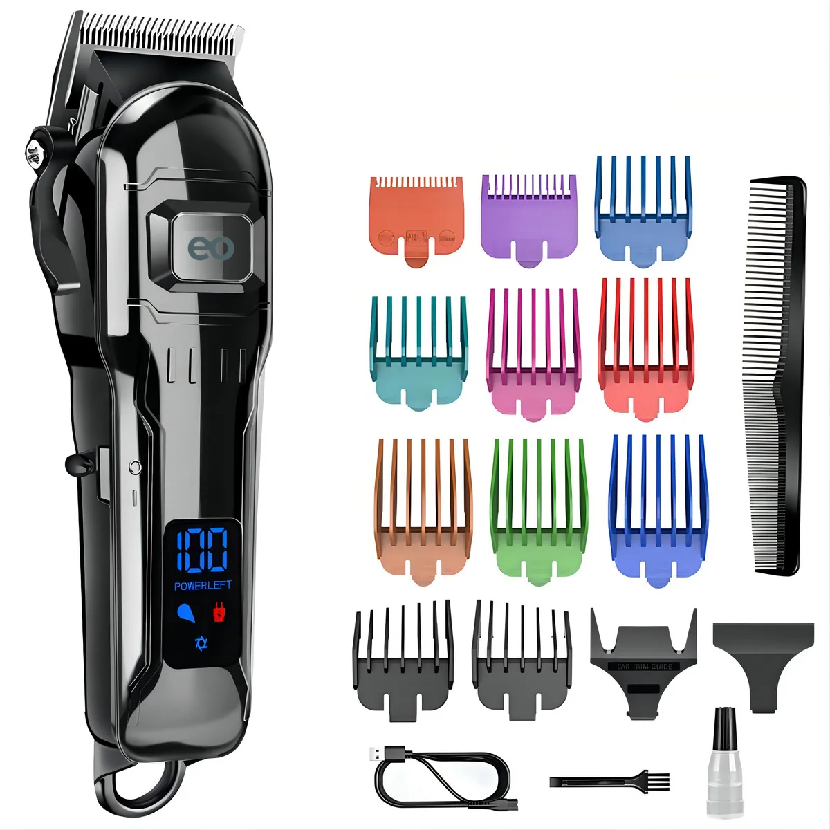 Foto 2 pulgar | Máquina Para Cortar Cabello Cortadora De Pelo Profesional Inalámbrica Recargable Eo Safe Importsesi-19273 Negro