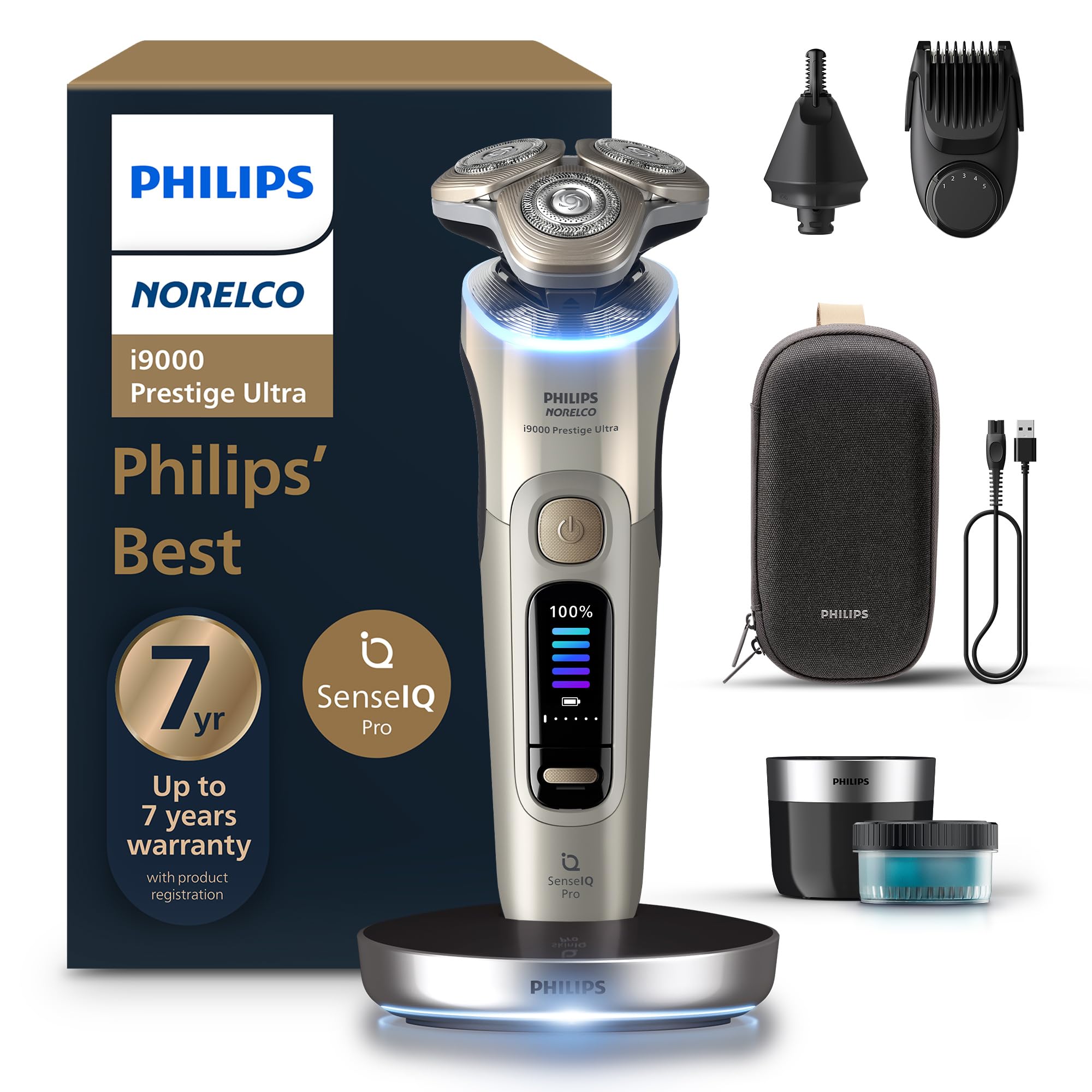 Foto 2 pulgar | Afeitadora Eléctrica Philips Norelco I9000 Prestige Ultra White Gold - Venta Internacional.