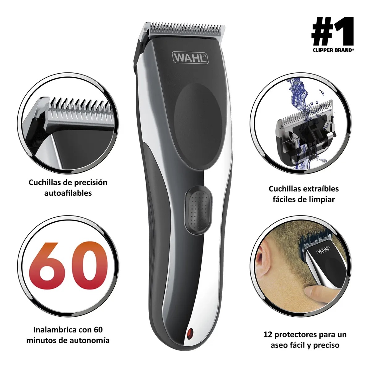 Foto 2 | Kit De Máquina Rasuradora Inalámbrica Wahl Para Cabello Y Barba 22 Accesorios