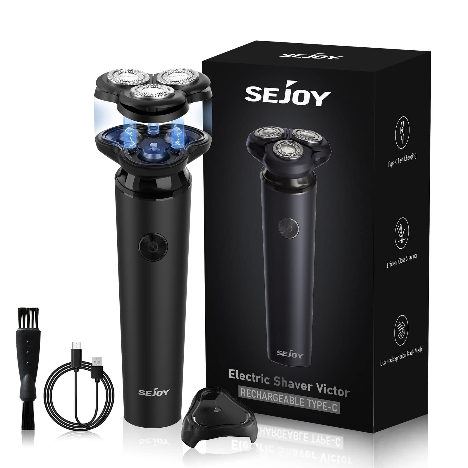 Foto 2 pulgar | Afeitadora Eléctrica Razor Sejoy 3d Recargable Rotary Para Hombre - Venta Internacional.