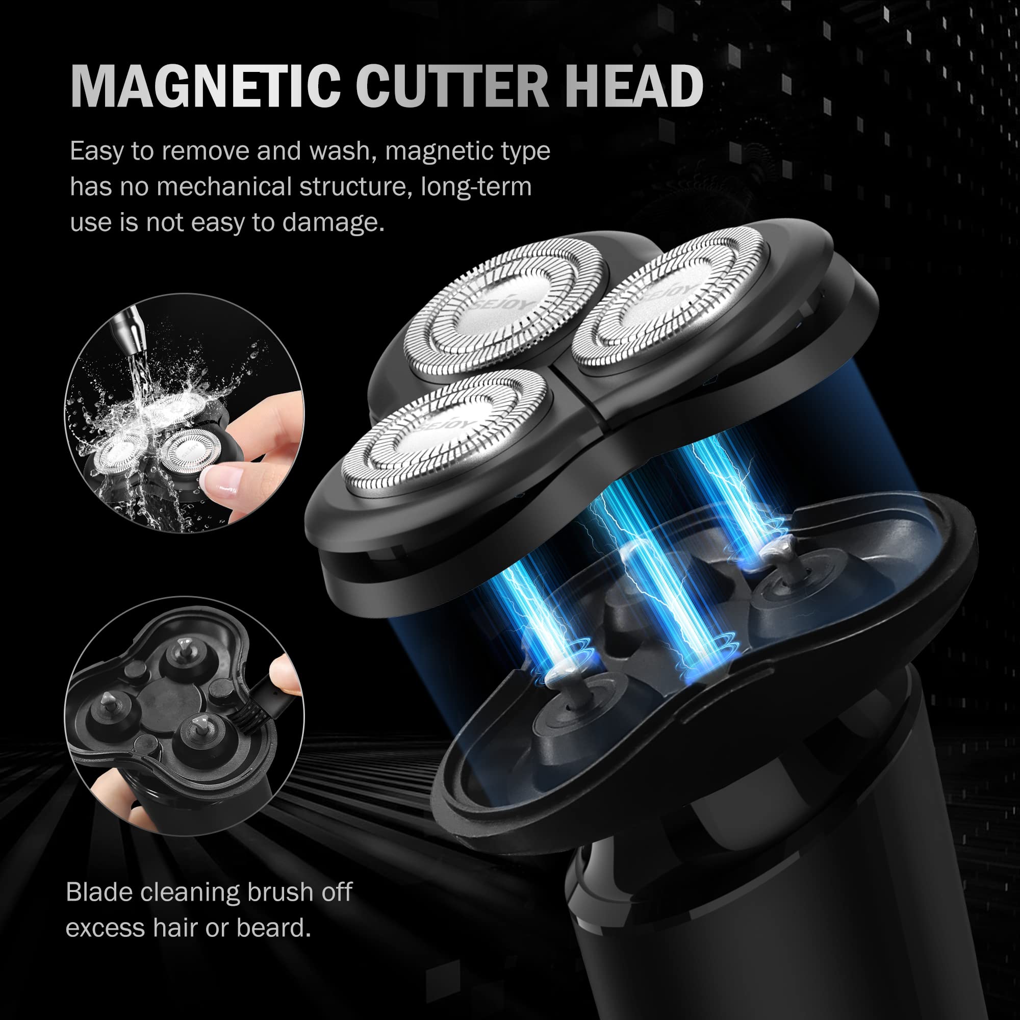 Foto 3 pulgar | Afeitadora Eléctrica Razor Sejoy 3d Recargable Rotary Para Hombre - Venta Internacional.