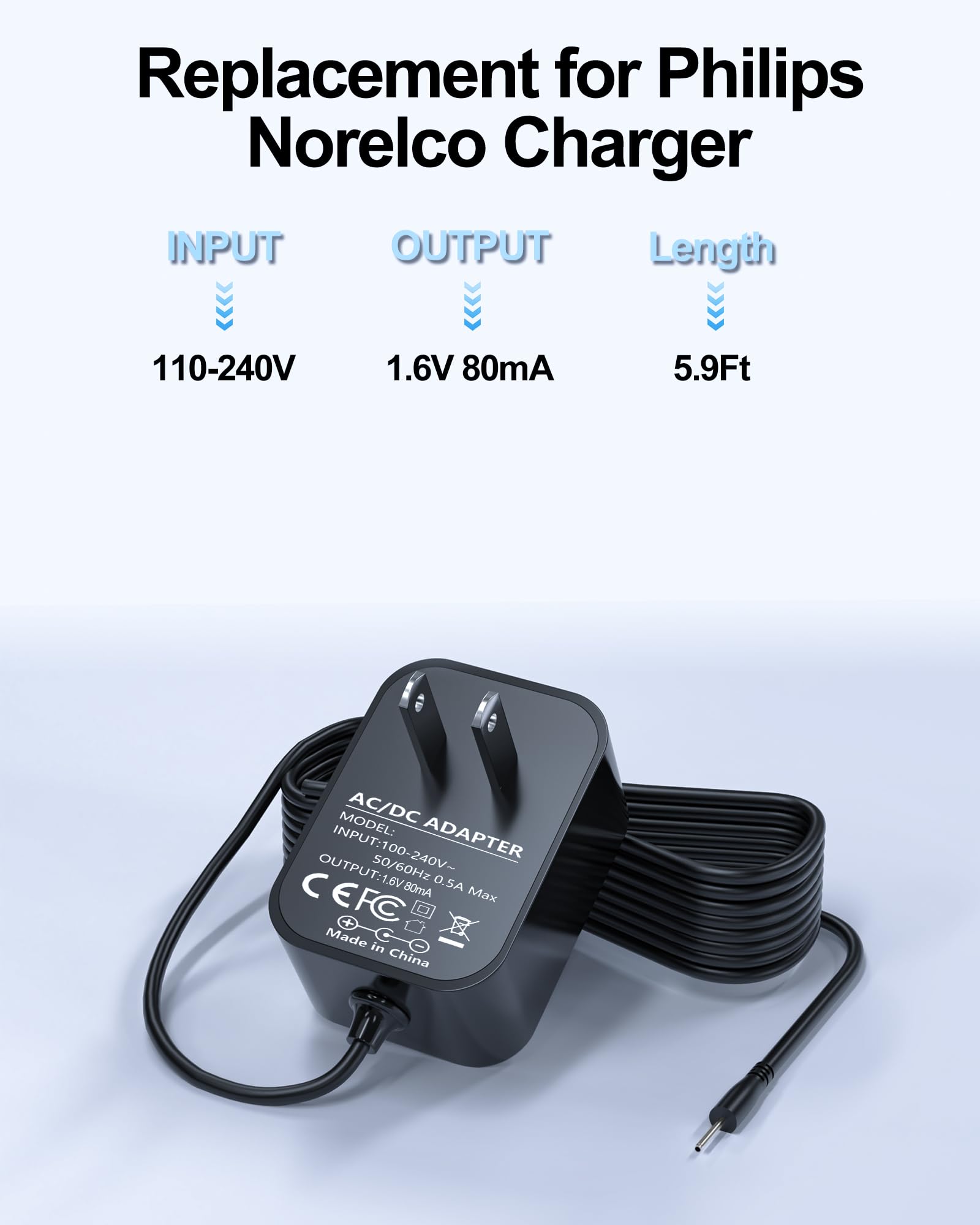 Foto 2 | Cargador De Repuesto 1 6 V 80 Ma Para Philips Norelco G370 G380 - Venta Internacional.