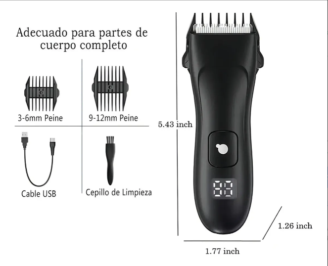 Foto 3 pulgar | Rasuradora Corporal Hombre Cortadora Zona Íntima