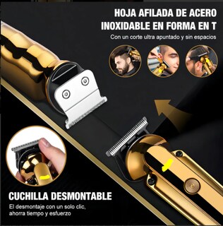 Foto 3 | Maquina Para Cortar Cabello Cortadora Pelo Barba Profesional Inalambrica Trimmer Rasuradora Alta Potencia