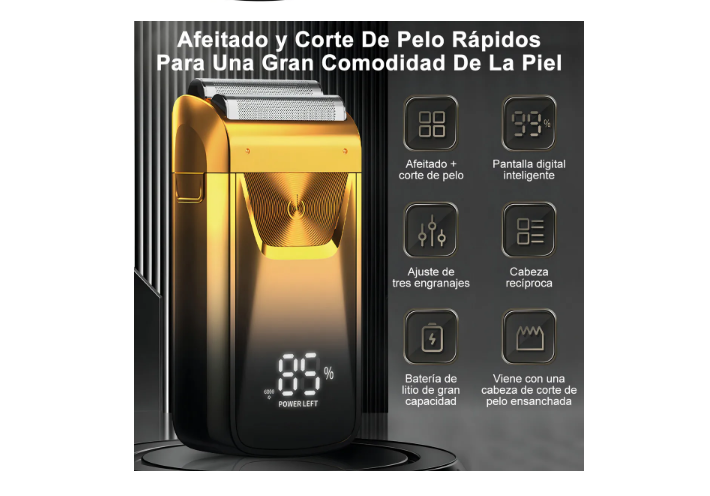 Foto 2 | Rasuradora Eléctrica Barba Afeitadora Hombre Cortadora Pelo Color Dorado Annizhty Txd-003  Maquina De Afeitar Inalámb