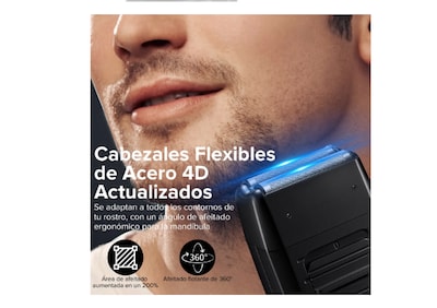Foto 2 | Rasuradora Eléctrica Hombre Recargable - Afeitado Rápido Portátil Para Viajes Larga Duración De Batería