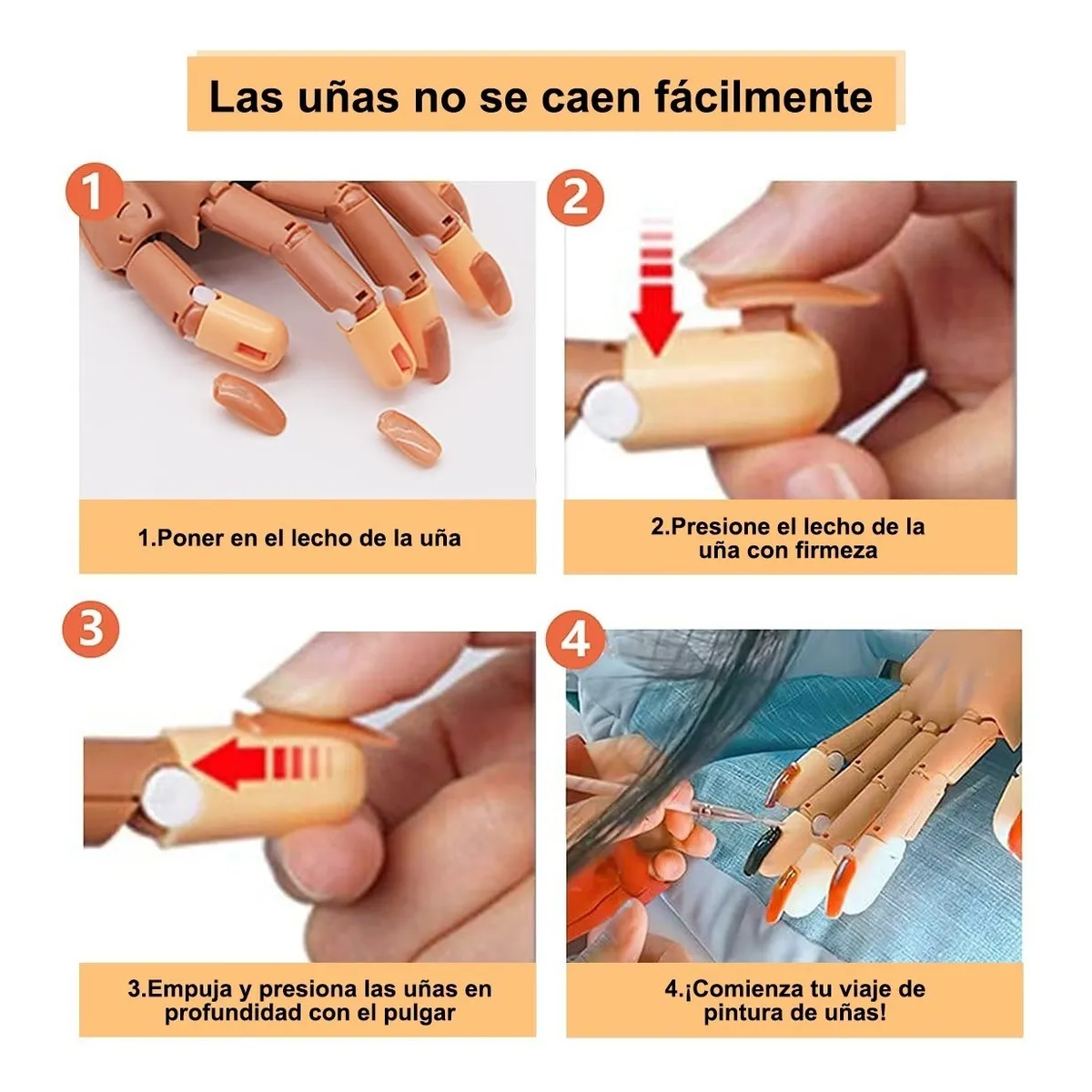 Foto 6 pulgar | Manos Especiales Para La Práctica De Las Uñas Con 100 Tips Lab.g Marrón
