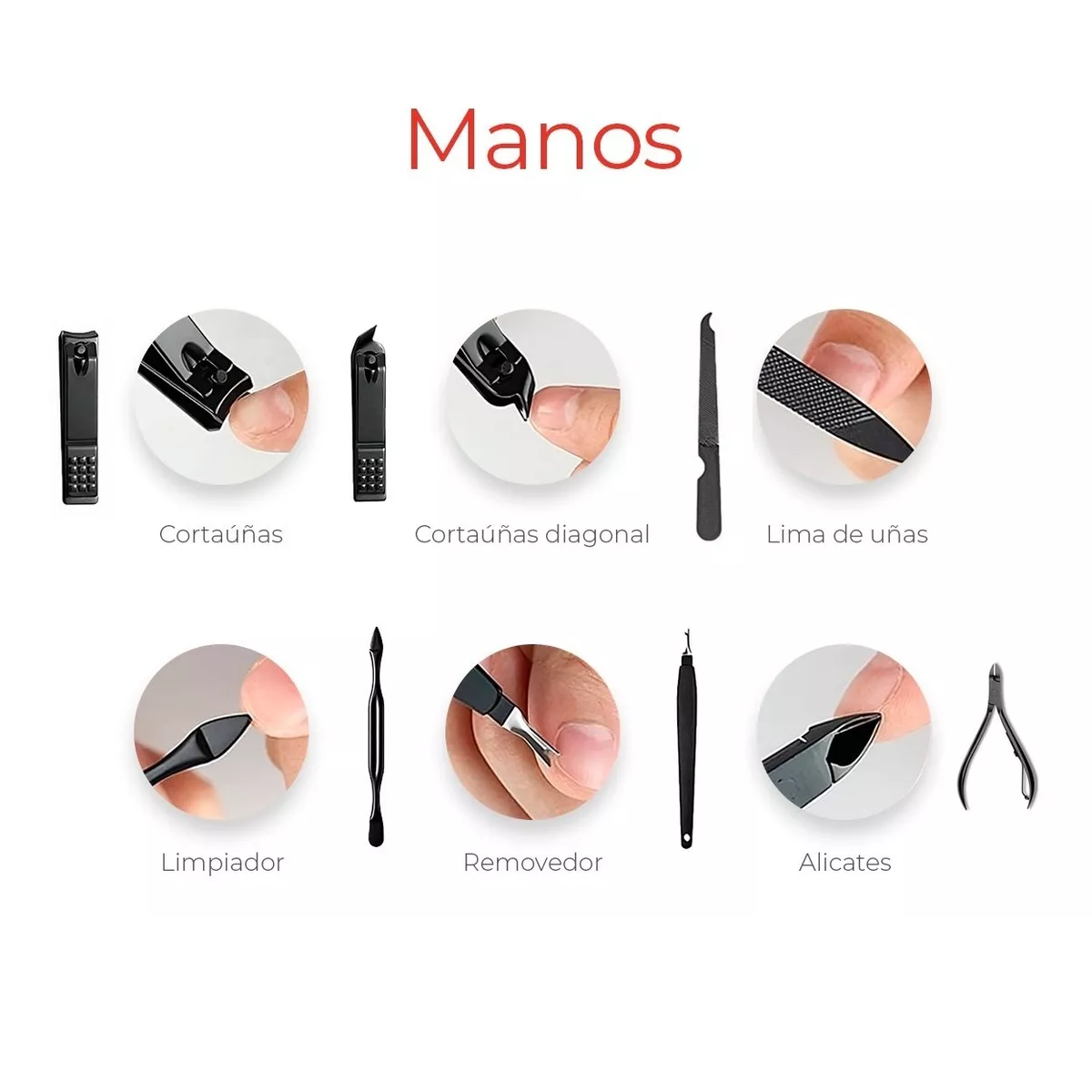 Foto 4 pulgar | Set de Manicura 23 Piezas Eo Safe Imports Esi-11246 Negro