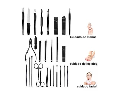 Foto 3 | Kit Pedicuremanicura 28 Negro