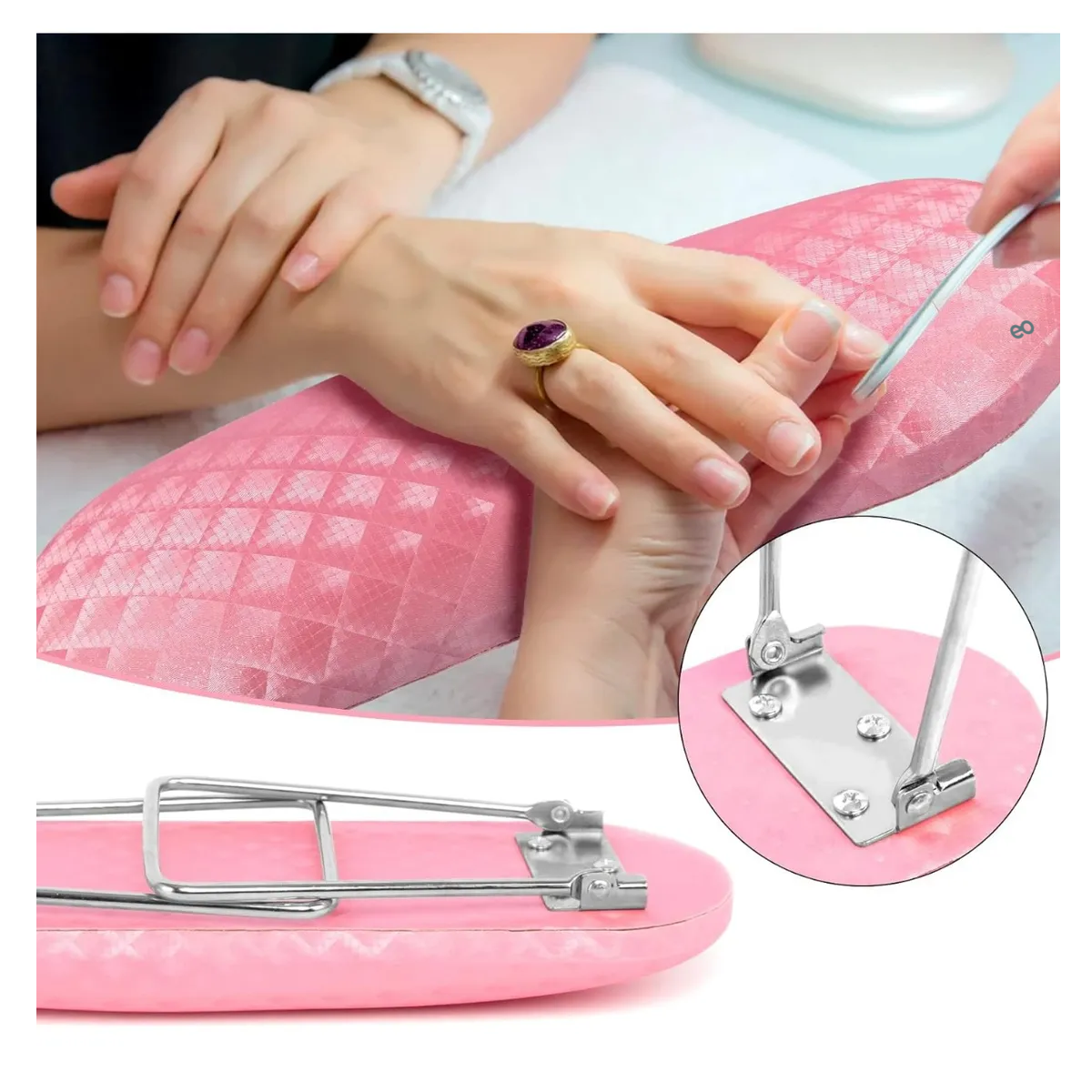Foto 3 pulgar | Cojín Con Reposabrazos Para Uñas, Soporte Para Manos Eo Safe Imports Esi-19033 Rosa