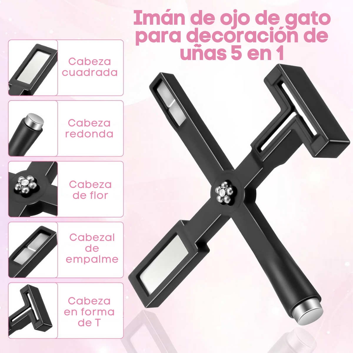 Foto 3 pulgar | Imán 5 En 1 Efecto Ojo De Gato Uñas Decoración Manicura