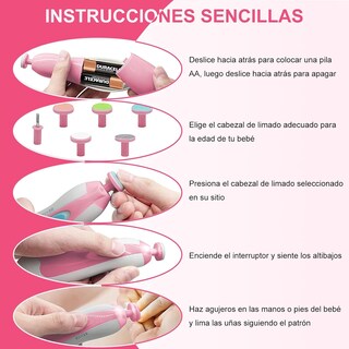 Foto 4 | Lima De Uñas Eléctrica 2 Velocidades – Perfecta Para Manos Pequeñas Y Grandes Color Rosa