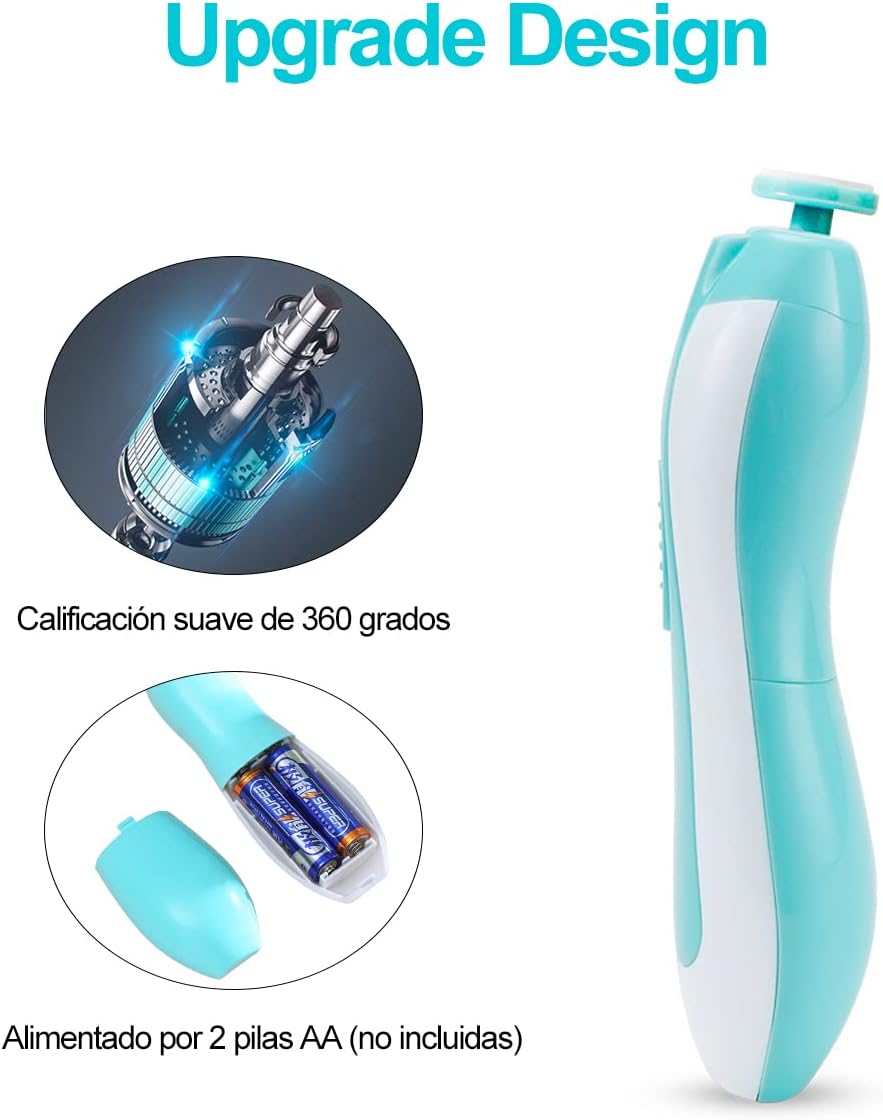 Foto 6 | Lima De Uñas Eléctrica 2 Velocidades – Perfecta Para Manos Pequeñas Y Grandes Color Azul