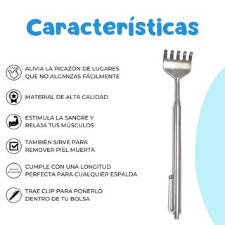 Foto 2 | Manita Rascadora Extensible Mano De Metal Para Rascar Espalda