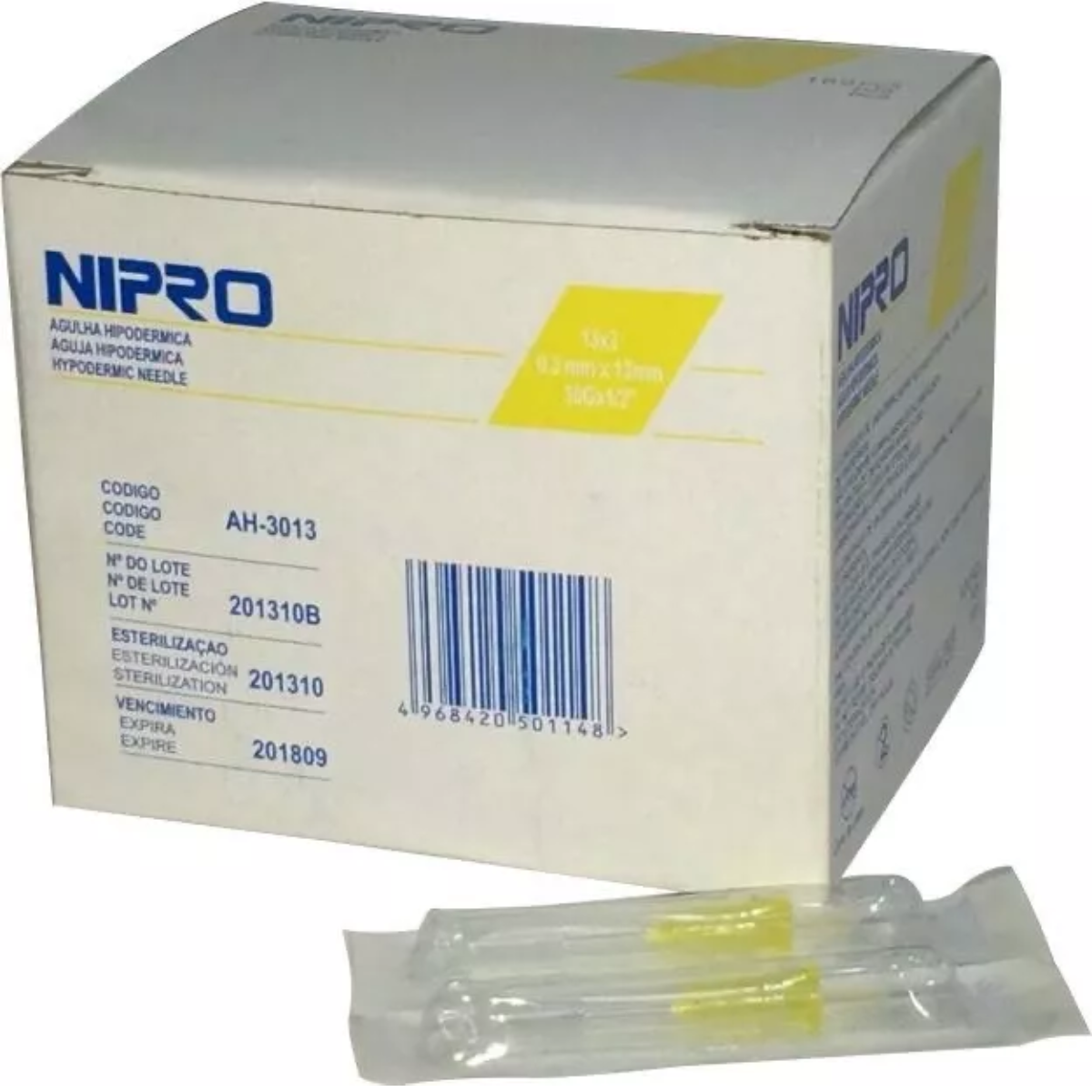 Foto 3 pulgar | Aguja Hipodérmica Nipro 30G X 13 MM (1/2) Amarilla Caja 100 U