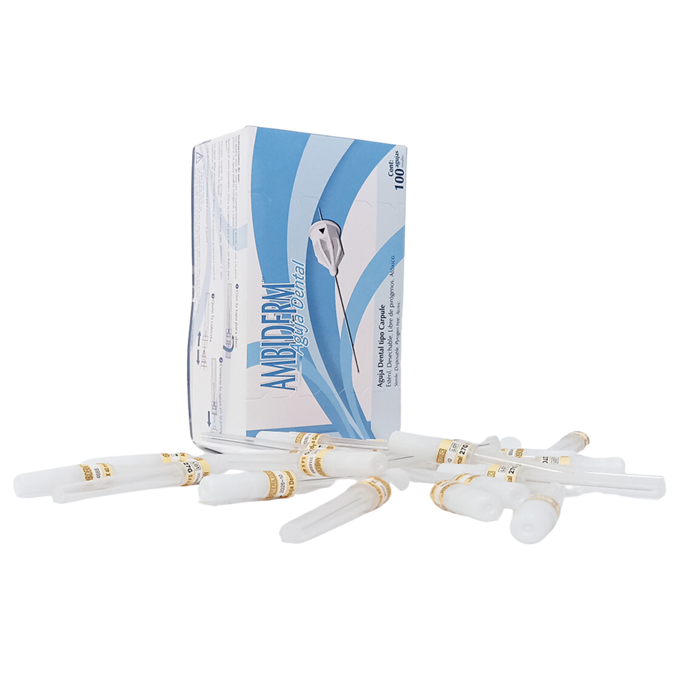 Foto 2 pulgar | Aguja Dental Ambiderm 27g Larga 100 Pz
