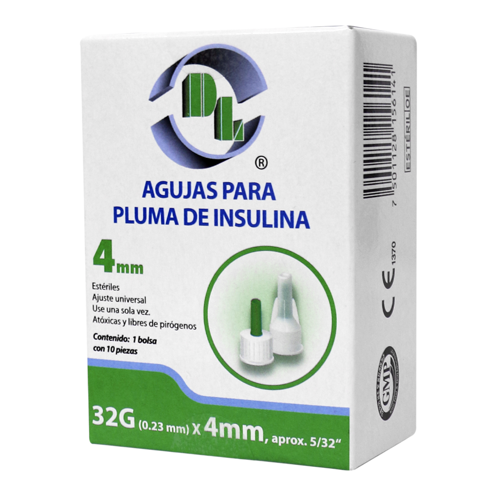 Foto 2 pulgar | Agujas Desechables Para Pluma De Insulina Caja Con 10 Piezas, Para Dispositivos De Inyeccion Esteriles 32gx4mm