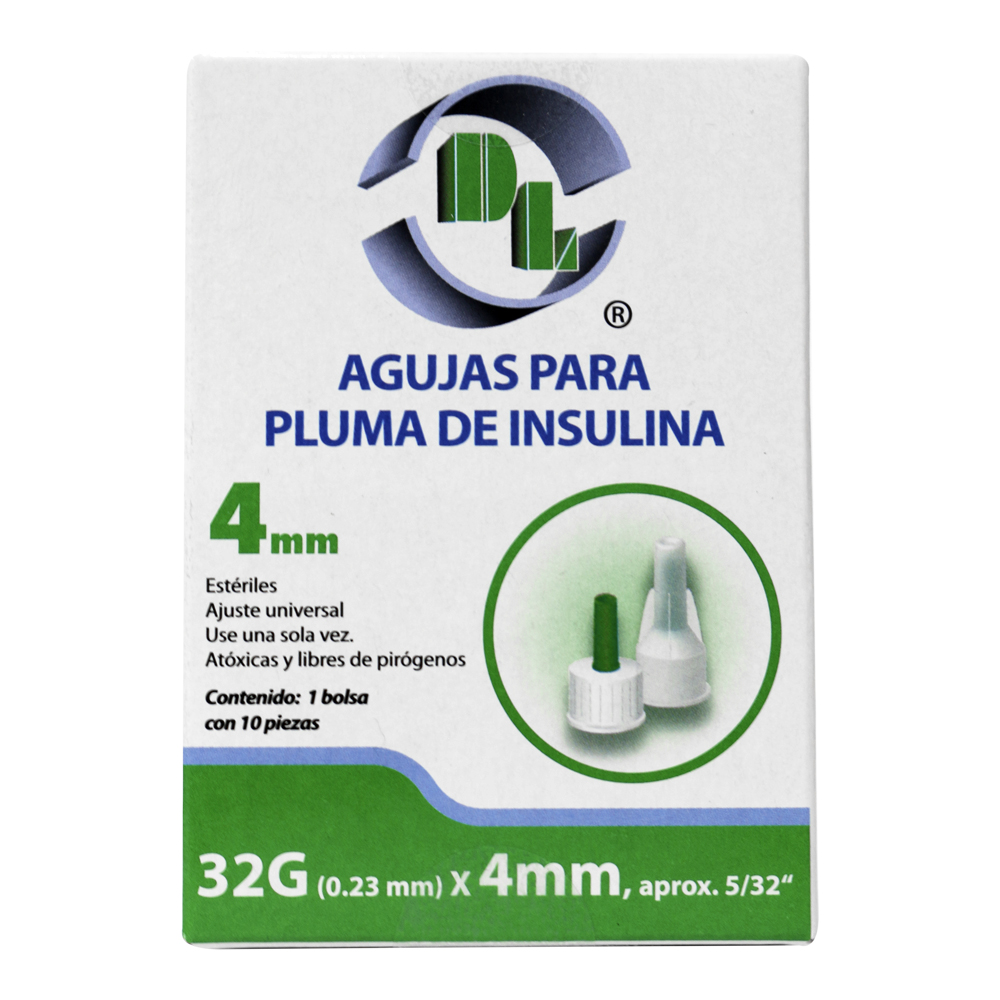 Foto 4 pulgar | Agujas Desechables Para Pluma De Insulina Caja Con 10 Piezas, Para Dispositivos De Inyeccion Esteriles 32gx4mm