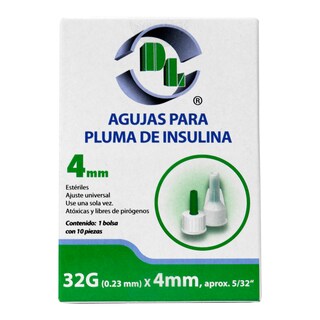 Foto 3 | Agujas Desechables Para Pluma De Insulina Caja Con 10 Piezas, Para Dispositivos De Inyeccion Esteriles 32gx4mm