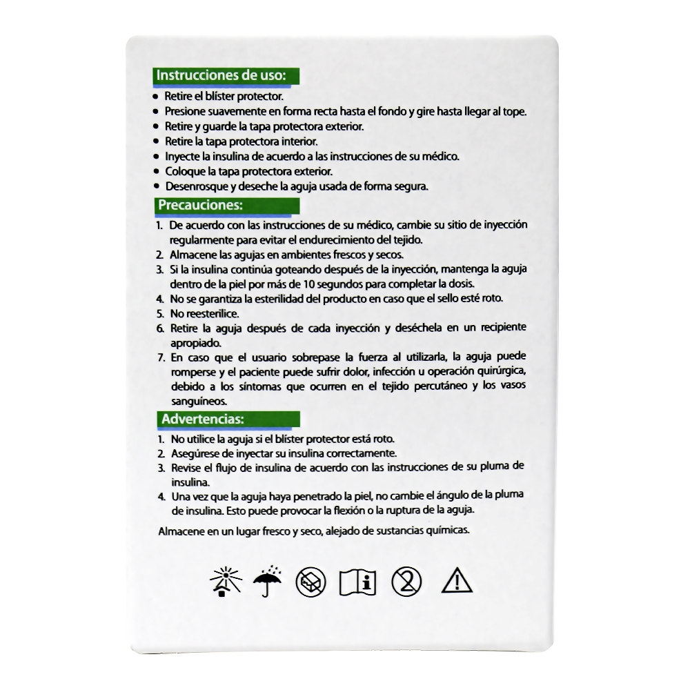 Foto 5 pulgar | Agujas Desechables Para Pluma De Insulina Caja Con 10 Piezas, Para Dispositivos De Inyeccion Esteriles 32gx4mm