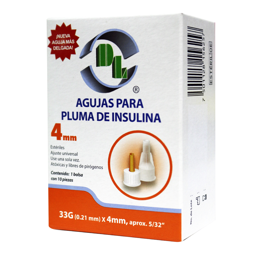 Foto 3 pulgar | Agujas Desechables Para Pluma De Insulina Caja Con 10 Piezas, Para Dispositivos De Inyeccion Esteriles Agp33x0410