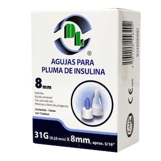 Foto 1 | Agujas Desechables Para Pluma De Insulina Caja Con 10 Piezas, Para Dispositivos De Inyeccion Esteriles 31x8mm