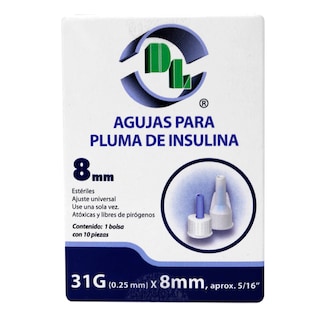 Foto 3 | Agujas Desechables Para Pluma De Insulina Caja Con 10 Piezas, Para Dispositivos De Inyeccion Esteriles 31x8mm