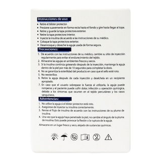 Foto 4 | Agujas Desechables Para Pluma De Insulina Caja Con 10 Piezas, Para Dispositivos De Inyeccion Esteriles 31x8mm