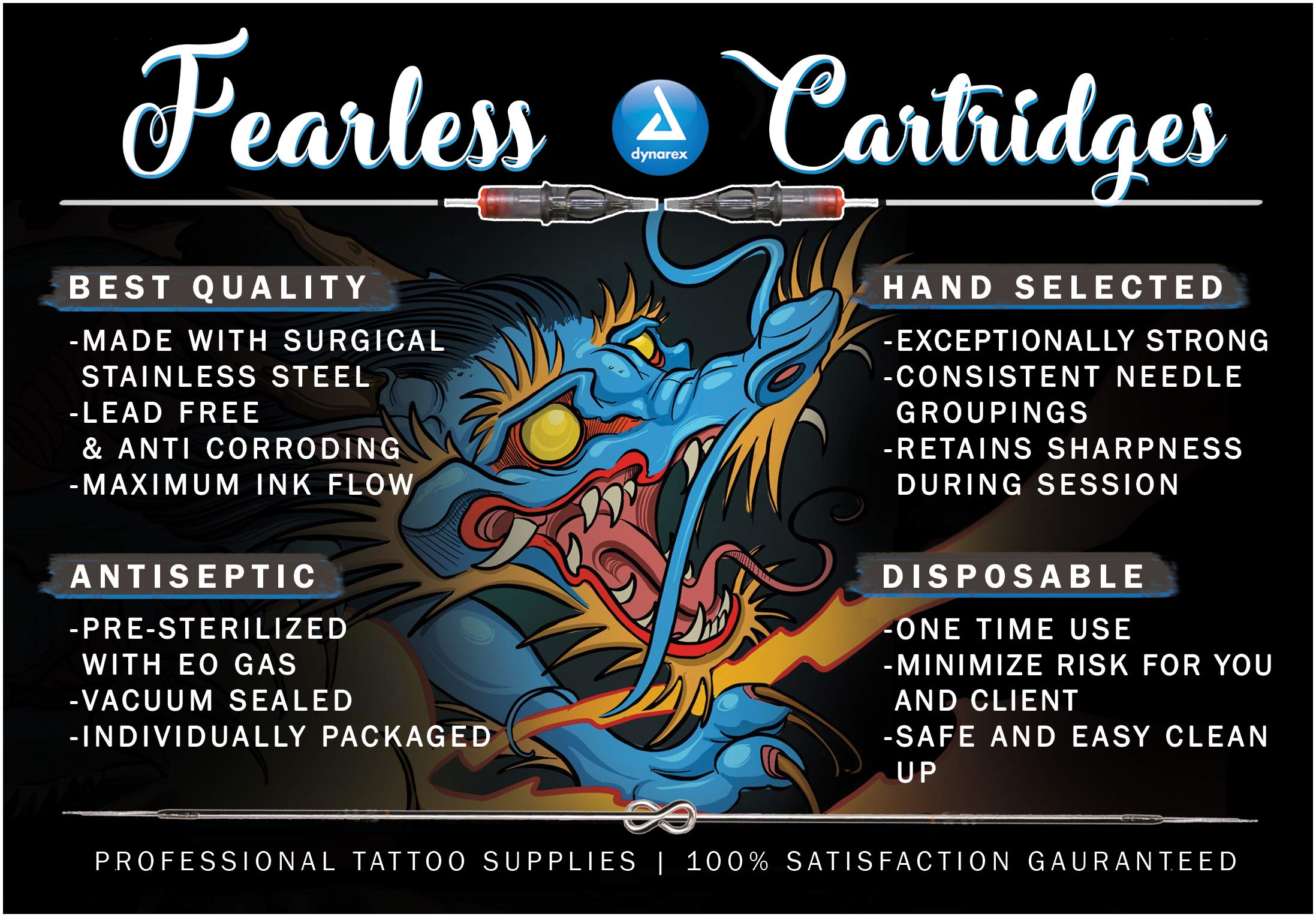 Foto 6 pulgar | Aguja De Tatuaje Dynarex Fearless Bugpin Magnum Tamaño 11 0.30 Mm - Venta Internacional.