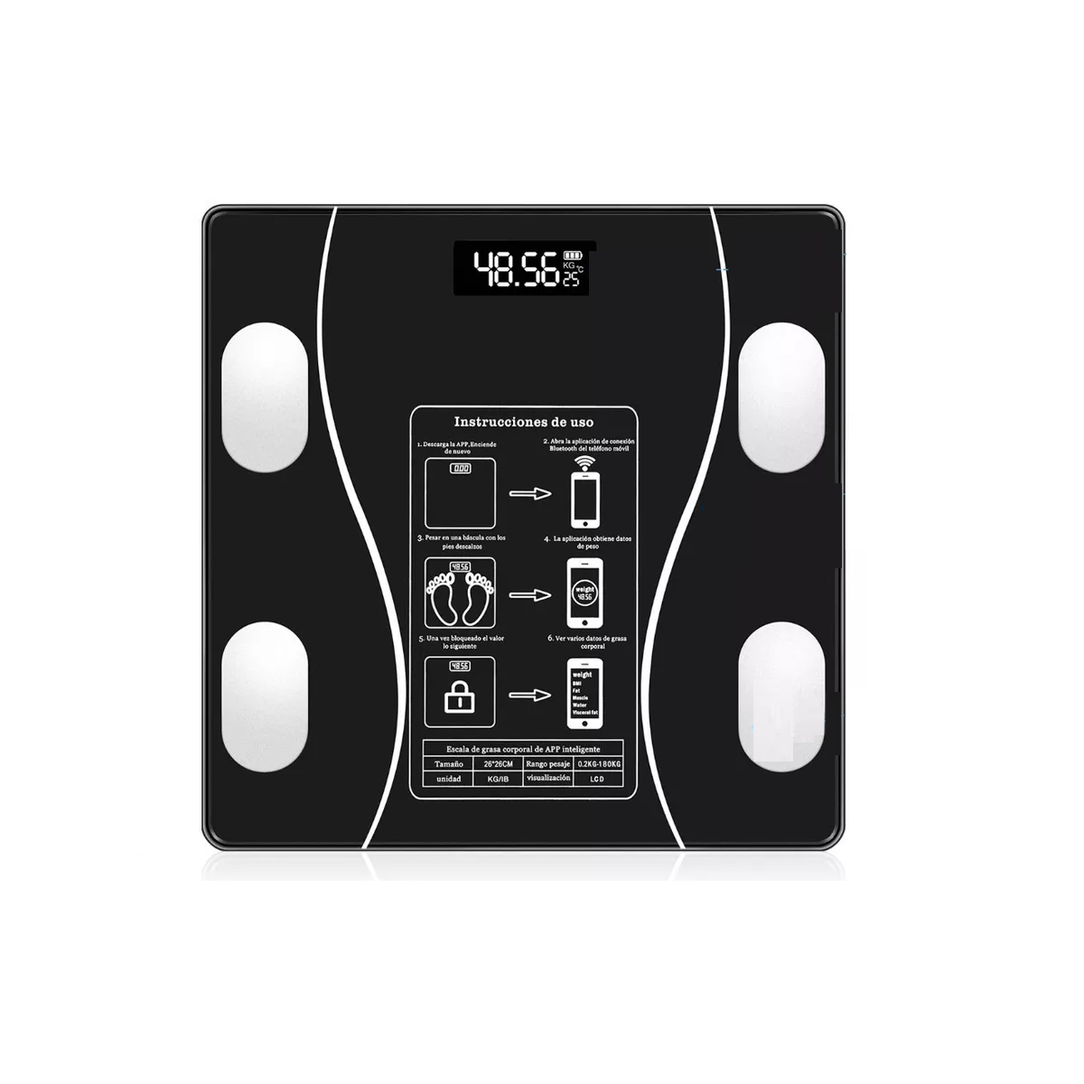 Báscula Digital Eo Safe Imports ESI-5797 color Negro