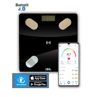 Foto 2 | Báscula Digital Bluetooth Hypermark HM0043B Negro Mide Masa Corporal