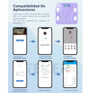 Foto 2 | Báscula Electrónica de Baño con Bluetooth Eo Safe Imports Esi-10783 Purpura