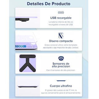 Foto 3 | Báscula Electrónica de Baño con Bluetooth Eo Safe Imports Esi-10783 Purpura