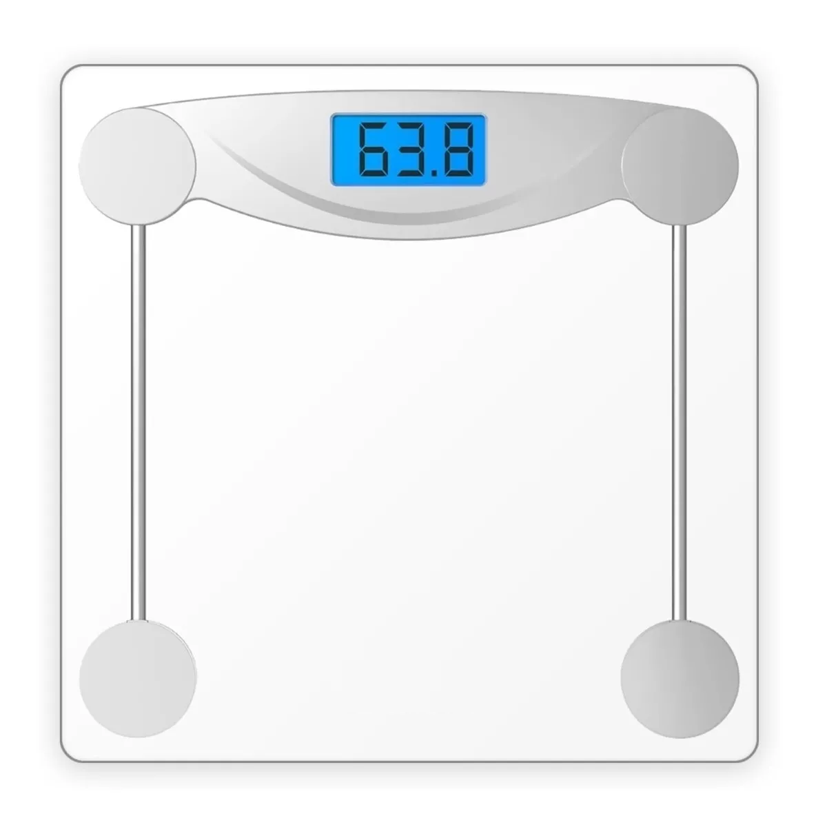 Bascula Corporal Digital Hasta 180 kg Vidrio Templado  Eo Safe Imports Esi-10787 Blanco