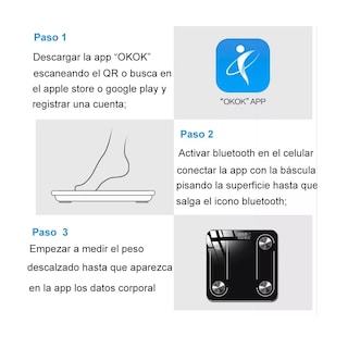 Foto 3 | Báscula Electrónica de Baño Bluetooth Inteligente App Eo Safe Imports Esi-10786 Negro