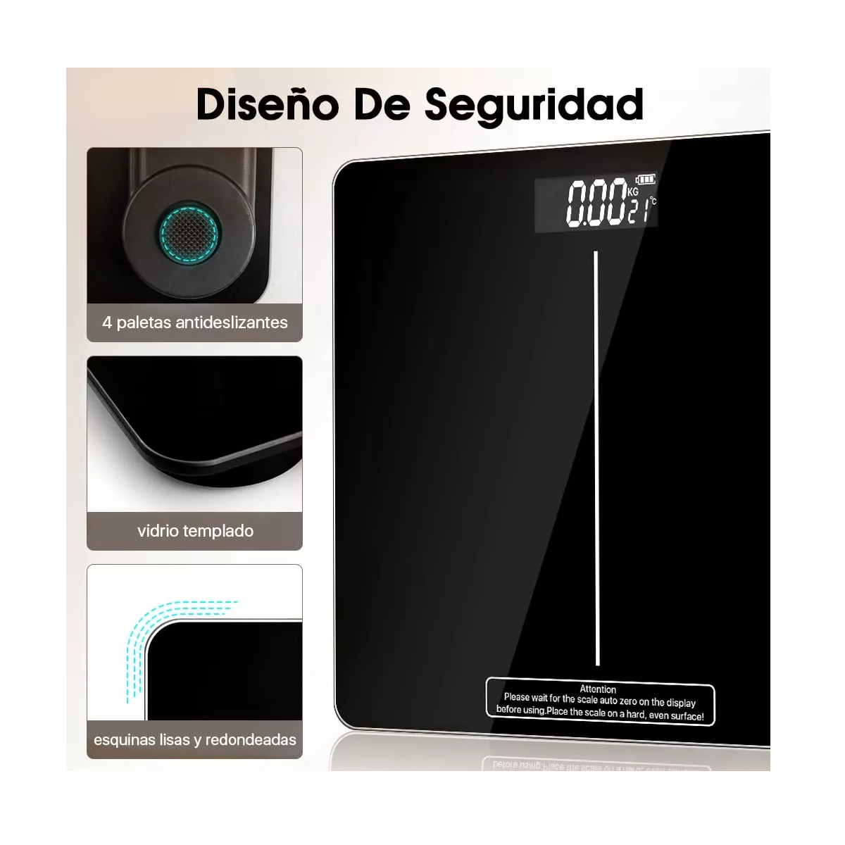 Foto 4 pulgar | Báscula Digital Eo Safe Imports ESI-10789 Negra Capacidad 180 kg