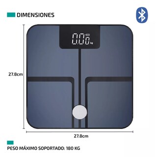 Foto 2 | Báscula Digital Inteligente Bluetooth Eo Safe Imports ESI-12462 Negro 180 kg